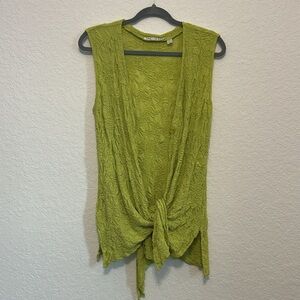 Sno Skins Key Lime sleeveless open cardigan
